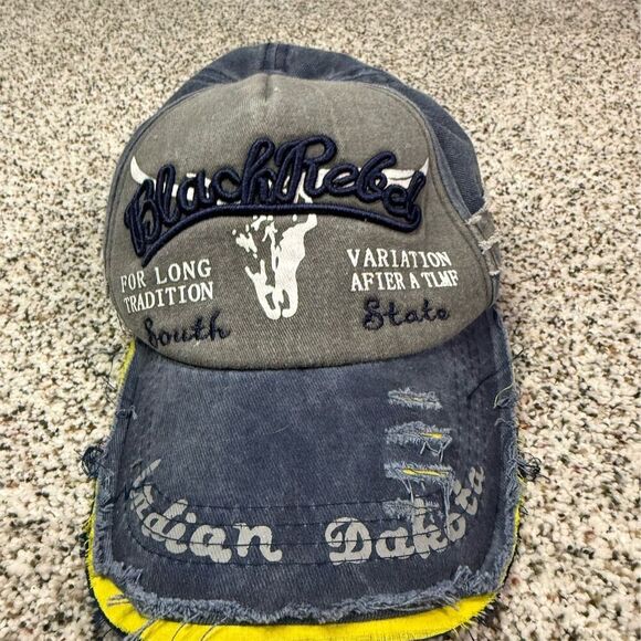 Black Rebel Indian Dakota Distressed Dad Hat Adjustable Cap Unisex - Picture 1 of 5